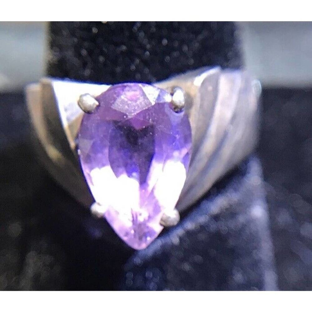 Robson Jewelers Amethyst Tear Drop Ring Sz6.75 925 NWT (All Stones Simulated)